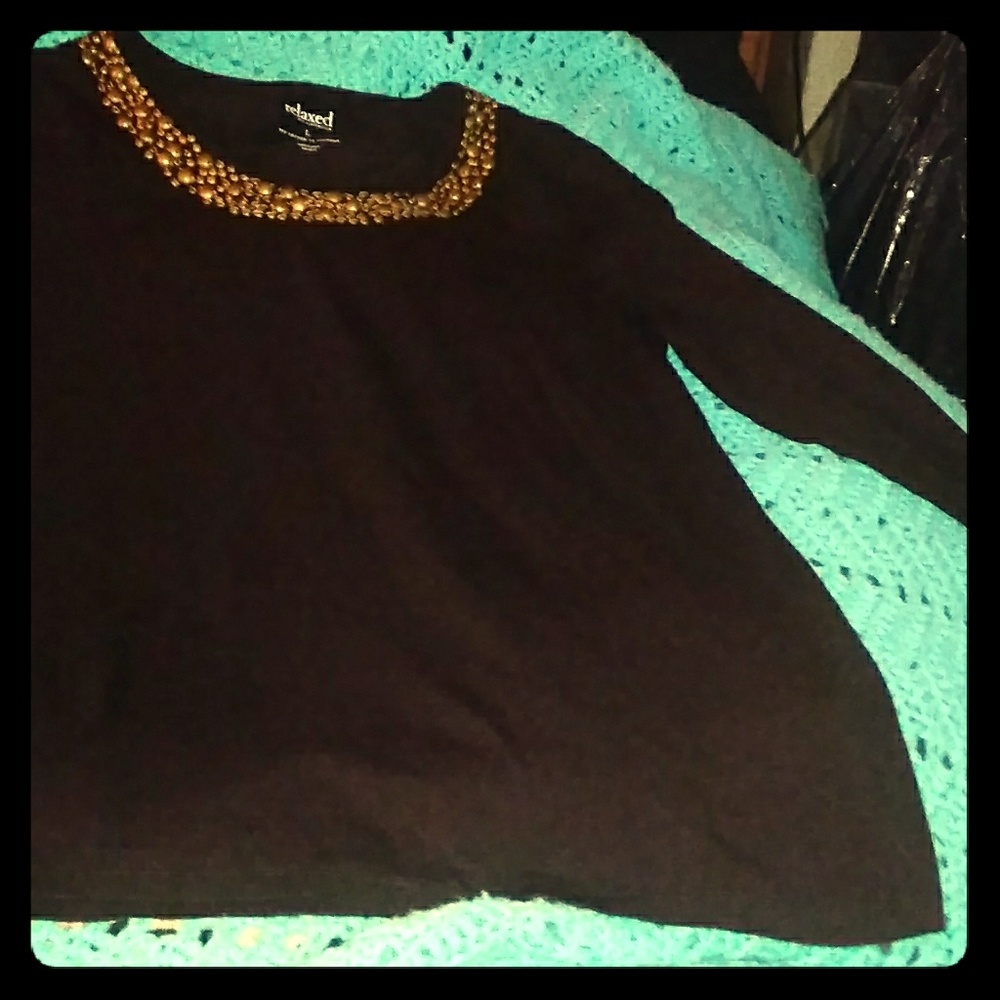 Dressy Black Half Sleeve Shirt